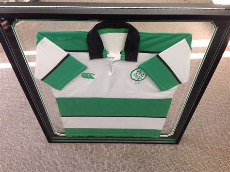 Two-Sided Jersey Frame | Framed green and white rugby jersey, Green and ...