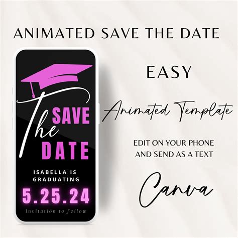 Graduation Save the Date Template for Texting, Save the Date Text ...