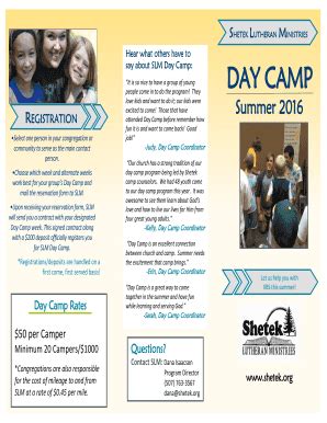 Fillable Online SHETEK LUTHERAN MINISTRIES Hear what others have to say ...