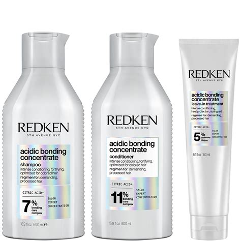 Redken Acidic Bonding Concentrate Shampoo 500ml, Conditioner 500ml and ...