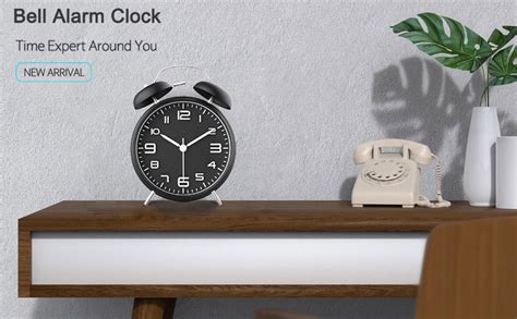 Eachui Double Bell Alarm Clock with Night Light, Loud Alarm, Analogue ...