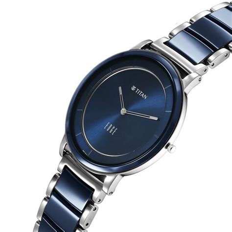 Buy Online Titan Edge Fusion Quartz Analog Blue Dial Blue Steel ...