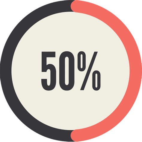 百分比图标显示50％ percentage icon showing 50%素材 - Canva可画