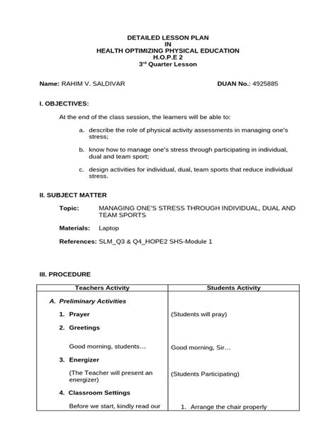 SHS Detailed Lesson Plan 的图像结果
