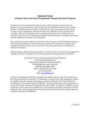 Fillable Online astate Admission Packet Arkansas State University ...