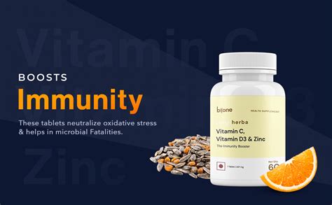 Bione Immunity Booster with Vitamin C,D3 and Zinc | Helps Improve Skin ...