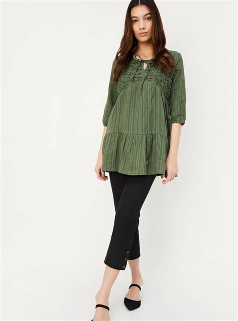 Buy Women Lace Tie-up Neck Tunic Online at just Rs. 899.0 ...