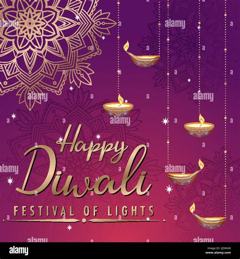 Happy Diwali festival of lights poster illustration Stock Vector Image ...