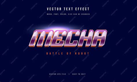 Mecha battle robot war editable movie game style text effect | Premium ...