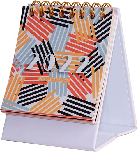 Buy 2021-2022 Mini Desktop Calendar Stand Up Table Calendar Steel Coil ...