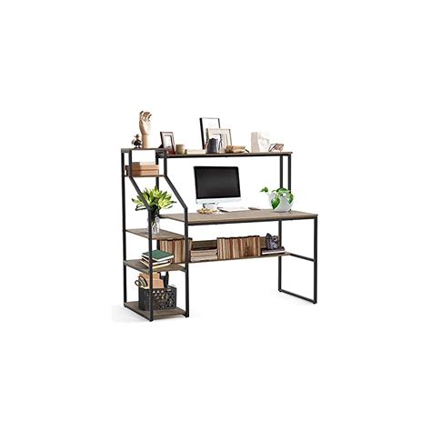 Home Computer Desk with Hutch and Storage Shelves, | Ubuy India