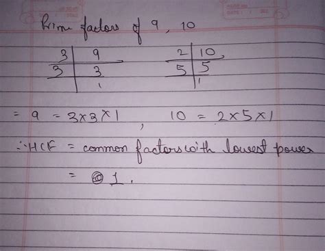 what is the H.C.F of 9 and 10 - Brainly.in