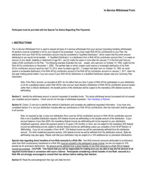 Fillable Online In-Service Withdrawal Form I. INSTRUCTIONS Fax Email ...