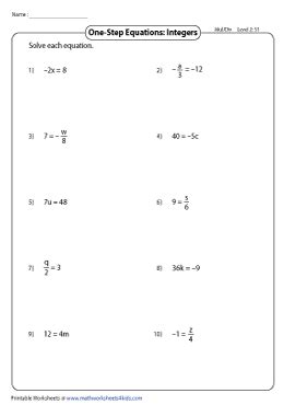 Image result for One Step Equation Multiplication