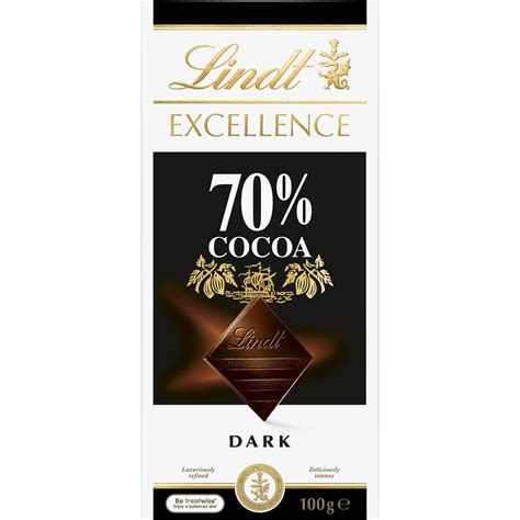 Lindt Excellence Dark Chocolate 70% Cocoa Block 100g | Woolworths