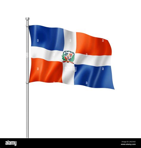 Dominican Republic flag isolated on white Stock Photo - Alamy