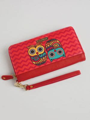 Buy Chumbak Red Owl Long Wallet Online
