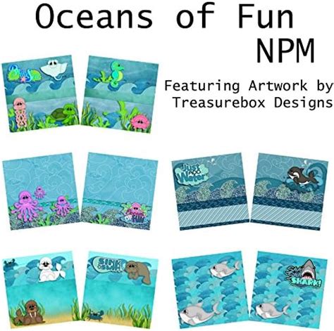 Oceans of Fun Non-Photo-Mat Scrapbook Set - 5 Double Page Layouts ...