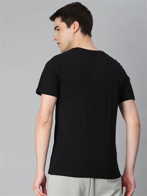 Alcis Men Black Typography Printed Sports T-shirt AAMTEEDS00073502