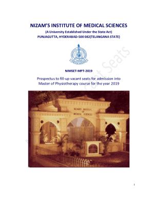 Fillable Online nims edu Nizam's Institute of Medical Sciences - NIMS ...