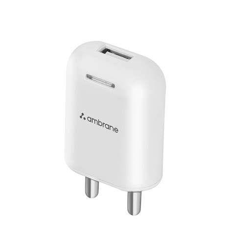 Ambrane USB Port Charger, 10.5W Fast Charging Mobile Adapter for iPhone ...