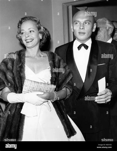 Yul Brynner with his wife Virginia Gilmore at a Hollywood party, 1958 ...