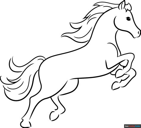 How to Draw a Horse Outline - Really Easy Drawing Tutorial