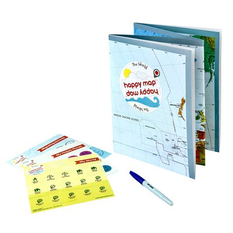 World Happy Map Educational Laminated World Map 34” X 22” | Easy Write ...