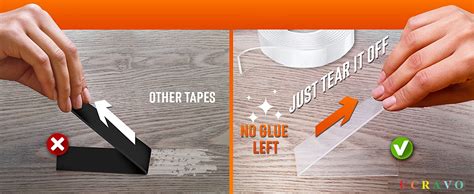 UCRAVO Double Sided Tape Heavy Duty - Multipurpose Removable Traceless ...