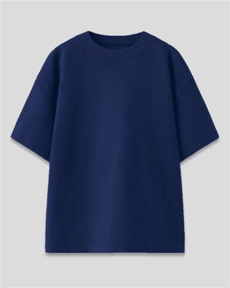 Navy Blue Plain Women's Oversized T Shirt | Love Dky