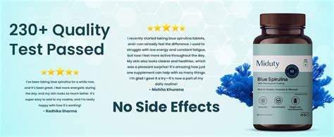 Miduty Blue Organic Spirulina 2000 mg Per Serving - Superfood Tablet ...