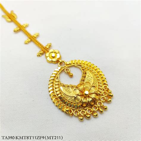 Gold Plated Flower Design Chandbali Tika - Maangtikka – THE ALANKARA