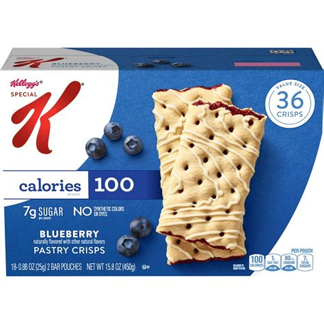 Special K Bar Blueberry Chewy Pastry Crisps, 100 Calories, 15.84 oz, 36 ...