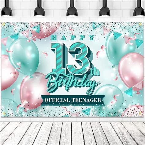Happy 13th Birthday Banner Backdrop Official India | Ubuy