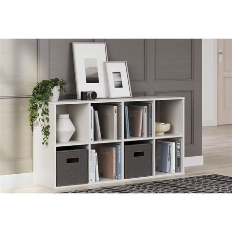 Signature Design by Ashley Aprilyn Organizer, White Wood 8-Cube Storage ...