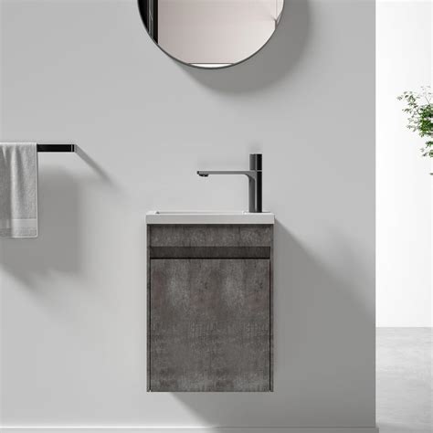 TONA 16" Small Bathroom Vanity with Sink Combo, Wall Mounted for Small ...