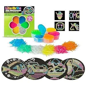 Buy Lite Brite HD Template and Peg Refill Set Plus Storage, 360 Mini ...
