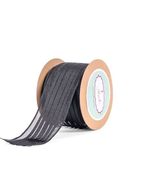 Ribbons | Black With Satin Stripes Ribbon