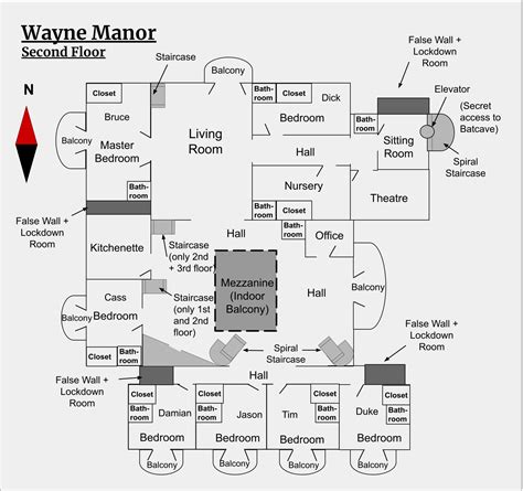 Wayne Manor Floor Plans
