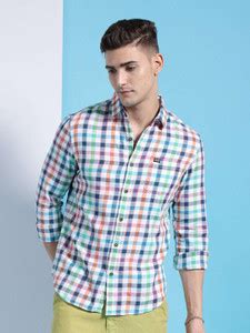 The Indian Garage Co. Men Checkered Casual Green Shirt - Buy The Indian ...