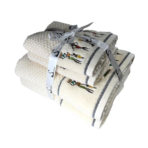 4 Piece Tribal Embroidery Towel Set-Style 8 – Senses by Riba