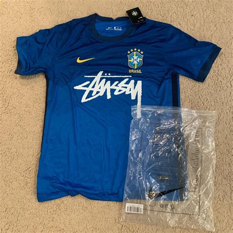 Brazil x stussy soccer jeresy size large I AM... - Depop
