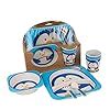 JSTOR Eco-Friendly Bamboo Fiber Reusable Dinnerware Set for Kids ...