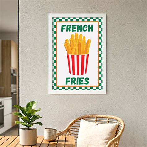 French Fries Pop Art Frame | Retro Print for Food Lovers | The Zappy Box