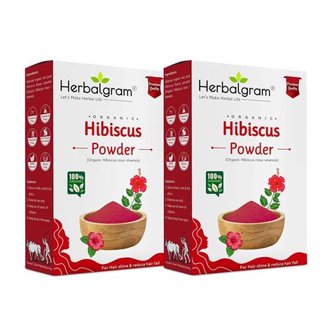 Herbalgram 100% Natural Hibiscus Powder for Hair 100gm Finely Milled ...