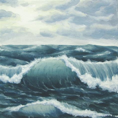 Ocean Art, Original Choppy Seas Painting, Stormy Ocean Painting, Seascape Fine Art, Rough Seas ...
