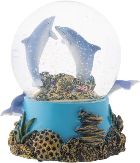 Buy Elanze Designs Coral Reef Dolphin Pod 100MM Musical Snow Globe ...