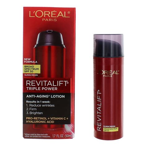 L'Oreal Revitalift Triple Power Anti-Aging Lotion, 1.7 oz with SPF 30 ...