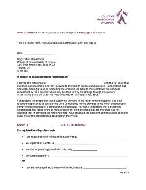 Fillable Online coko Letter of reference for an applicant to the ...