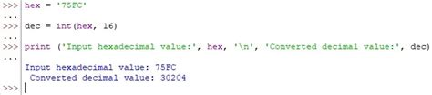 Image result for Hex to Decimal Python